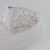 Converse leather white high AB crystal