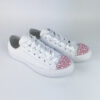 Converse leather white low pink pearls